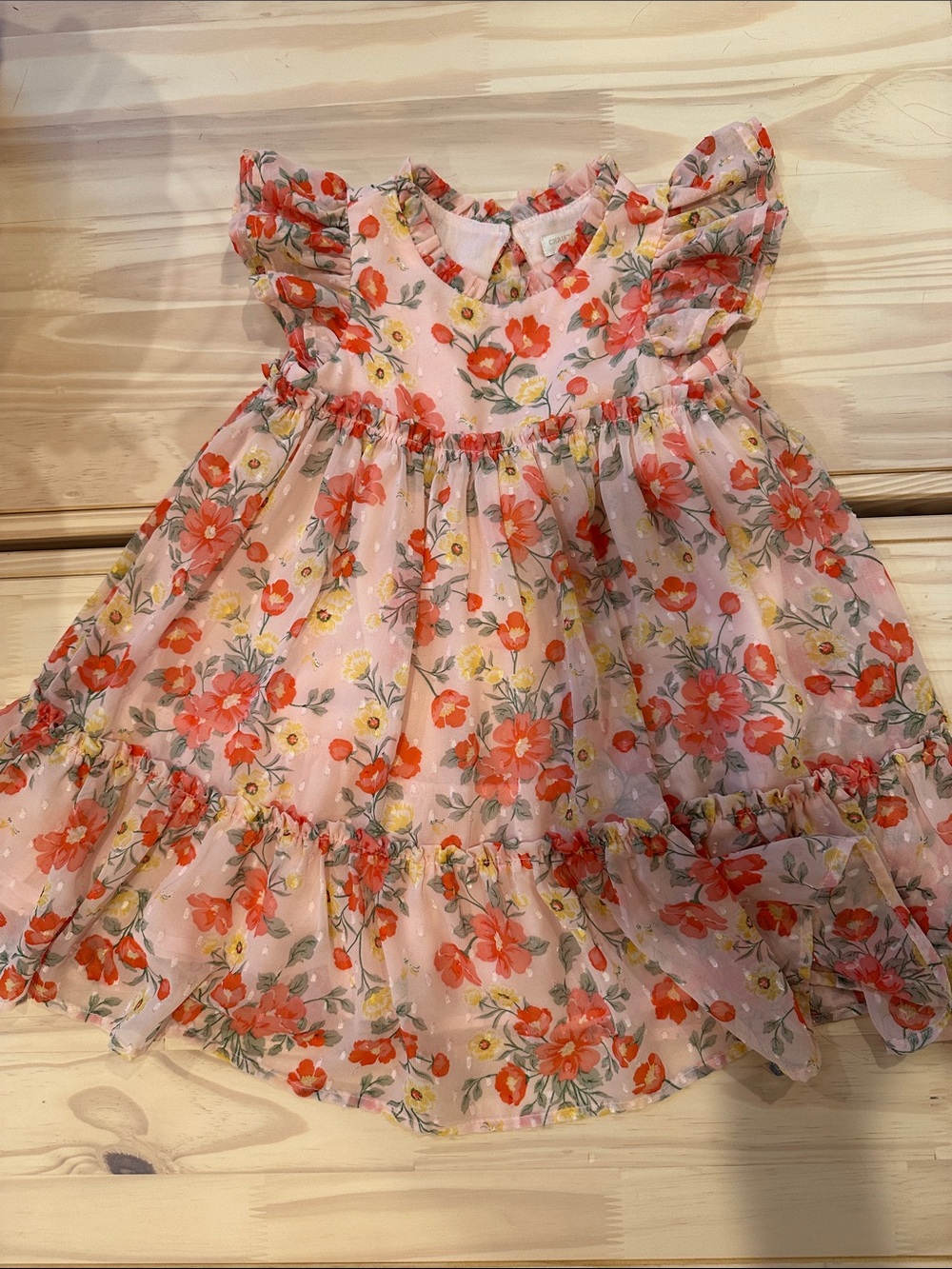 Christian Siriano Pink Floral Flutter Dress